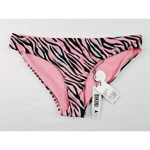 BIKINI Lab Womens Bikini Bottom Hipster Pink Zebra Stripe XL NWT